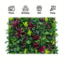 1 块 2D 人造绿墙板背景 - 充满活力的热带叶子设计，耐用的涤纶面料，无需电源，适合室内/室外，非常适合直播、派对、生日、婚礼、房间和花园装饰、墙壁装饰