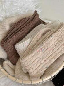 1/3 pares de meias femininas grossas de lã quente estilo vintage até a panturrilha para outono e inverno, meias de outono