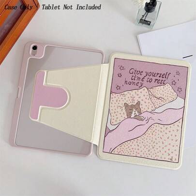 1 件治愈温暖保护平板电脑保护套带笔架适用于 iPad 10.9/10.2/Air 5th Gen/Pro11/10th/9.7/Air 2/iPad（7th Gen）/iPad（8th Gen）/iPad Air 4/5/iPad Pro 11/iPad 10th 代 10.9 英寸 2022 智能保护套/iPad Air 13(M3 2025)/iPad Air 11(M3 2025)/iPad Air 11(M3 2025)/iPad 11(A16 2025)/Galaxy Tab S10+/S9/A9，自动睡眠/唤醒功能/平板电脑配件/时尚平板电脑配件