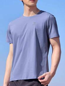 CAMEL CROWN Men's Short-Sleeved T-Shirt Summer Thin Breathable Quick-Drying T-Shirt Outdoor Sports Tops - Rock Blue - View 2