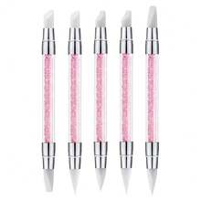 Double-Ended Silicone Nail Art Pen Press Wand Is A Multi-Functional Nail Art Tool For Applying Carved And Toning Glue - 白色 - 查看 1