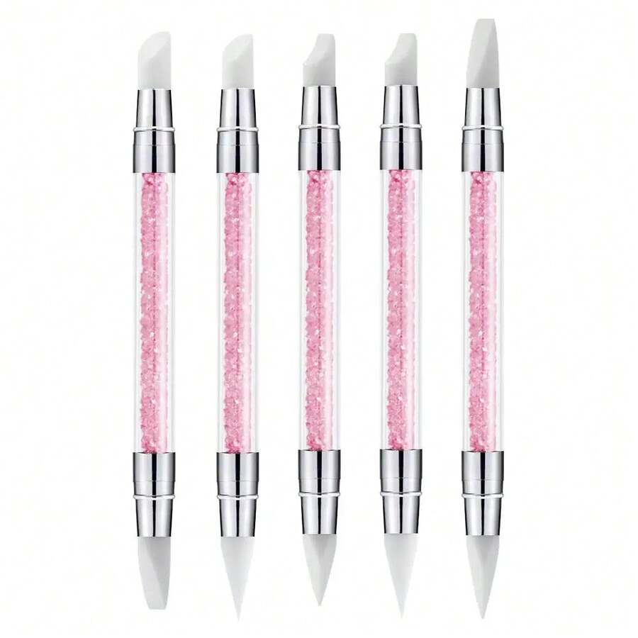 Double-Ended Silicone Nail Art Pen Press Wand Is A Multi-Functional Nail Art Tool For Applying Carved And Toning Glue - 白色 - 查看 1