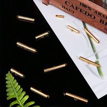 MAGICALCUTDIE 1box Iron Slide On End Clasp Tubes Slider End Caps Golden 13.5x7x3cm 3mm Inner Diameter 200pcs/Box - 金色 - 查看 4