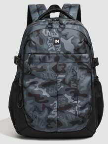 男学生高容量迷彩旅行背包，高中减负背包