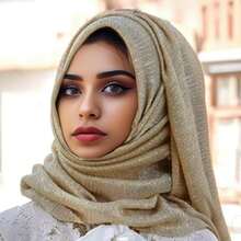 1件装女士夏季轻薄抗皱纯色雪纺头巾，适合非洲服饰搭配。