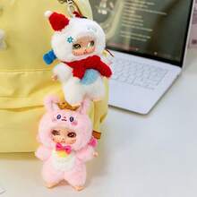 Soft Anime Doll Keychain With Vinyl Head - Cute Cartoon Clip-On Toy For Backpack, Purse, Keys - Durable Polyester & Plastic, Pink, Yellow, Red, Green - Fun Mini Gift For Kids, Friends, Party Favors (14+) - Multicolor - View 12