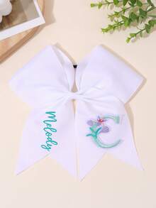 1pc 26Letters Back To School Customized Text Name Bow Hair Ring,Personalized Solid Color Embroidered 26 Letters Decoration Bow Hair Ring,Fashion Unique Hair Accessories For Girls Back To School Gifts, Daily Use - 彩色 - 查看 20