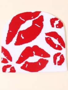 1 件男士时尚街头风格嵌花 Y2K 老爹帽秋季套装 - 紅白色 - 查看 3