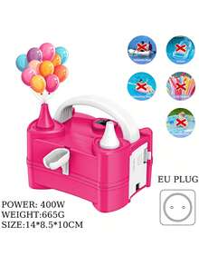 Inflador eléctrico portátil de globos, Bomba de aire eléctrica para globos 220V-240V 400W, Adecuada para decoración de fiestas con inflado de globos