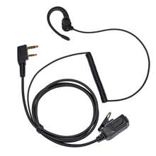 HYS 双向无线电对讲机耳机，C 型耳挂，柔软舒适，红色耳塞设计，外观更美观，带 PTT 麦克风的双向无线电耳机，兼容宝峰、建林、普信、林顿、威尔维、沃讯对讲机