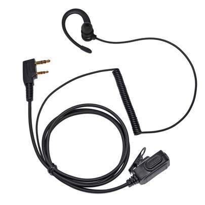 HYS Two Way Radio Walkie Talkie Earphones,C-Shaped Ear Hooks,Soft And Comfortable,Red Earplug Design For A More Beautiful Look,Two Way Radio Earpiece With PTT Microphone Compatible With Baofeng Jianlin Puxin Linton Weierwei Wouxun Walkie Talkies