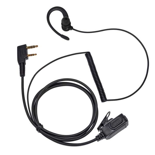 HYS Two Way Radio Walkie Talkie Earphones,C-Shaped Ear Hooks,Soft And Comfortable,Red Earplug Design For A More Beautiful Look,Two Way Radio Earpiece With PTT Microphone Compatible With Baofeng Jianlin Puxin Linton Weierwei Wouxun Walkie Talkies