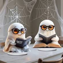 1 buah Dekorasi Meja Akrilik Halloween, Hantu Berkacamata Sedang Membaca, Cocok untuk Ruang Tamu, Meja Dapur, atau Rak Penyimpanan - Dekorasi Halloween - View 11