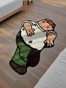 1 Peça Tapete de Área de Veludo Luxuoso Falso Cashmere Macio e Felpudo, Design Exclusivo de Personagem de Desenho Animado - Confortável para Quarto, Sofá ou Decoração Doméstica, Apenas Lavagem Manual, Material de Poliéster, Acessório de Sofá | Acento de Piso Engraçado para Sala de Estar - Multicolorido - Visão 3