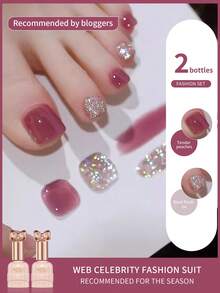 annies 10毫升夏季热销闪亮脚趾甲油亮片凝胶 2025新款冰啫喱裸色指甲油凝胶 2支装 女孩礼物美甲 - 彩色 - 查看 11