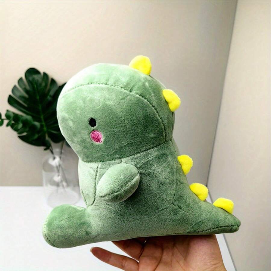 Adorable Fat Dino Plushie Set - Multi-Color Cute Stuffed Dinosaurs, Squishy Kids Room Decor & Birthday Gift 22CM - 綠色 - 查看 1