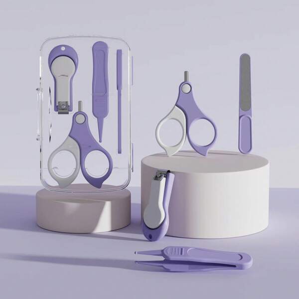 4pcs/1set Baby Daily Care Cleaning Tweezers Round Head Clamps, Newborn Care Set, Infant Nail Clipper 4-Piece Safe Material, Children's Trimming Care Tools, Newborn Gift Set, Newborn Care Tools, Newborn Care Gift
