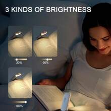 VOLACI 1 pieza Luz de lectura recargable USB mini - Portátil, luz cálida y fresca, cuidado de los ojos, 3 niveles de brillo Adjustable, libro con clip, diseño ahorra espacio, adecuado para lectores nocturnos, recargable para lectura, trabajo, dormitorio, lámpara Dorm - Multicolor - Ver 7