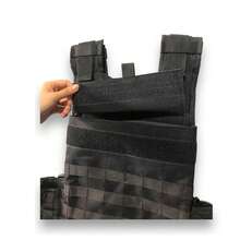 Chaleco táctico ajustable porta placa sistema molle - Negro - Ver 2