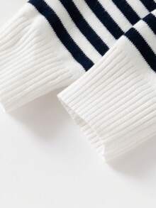 Young Boy Pullover Sweater, New Autumn/Winter Striped Korean Style Base Layer - Navy Blue - View 7