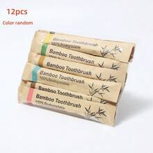 10/20/30/50/60支竹牙刷套装，软毛设计，适合敏感牙齿和牙龈，提供全面的口腔卫生，适合日常居家使用。适合旅行和酒店 - 彩色 - 查看 18