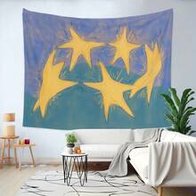 1pc Comfortable Star Dance Polyester Tapestry, Wall Tapestry Hanging Suitable Home Decoration Materials For Living Room, Bedroom, Dormitory Decoration, Horizontal Hanging - 彩色 - 查看 6
