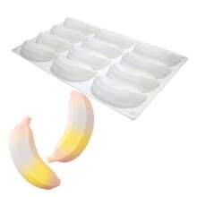 Molde de silicona con forma de fruta 3D, reutilizable para hornear postres, gelatina, helado y talla grande. Incluye formas como plátano, fresa, pera, limón, mango, frambuesa, naranja, melocotón, coco, cacao, manzana, cereza. Adecuado para Navidad, San Valentín, bodas y otras festividades