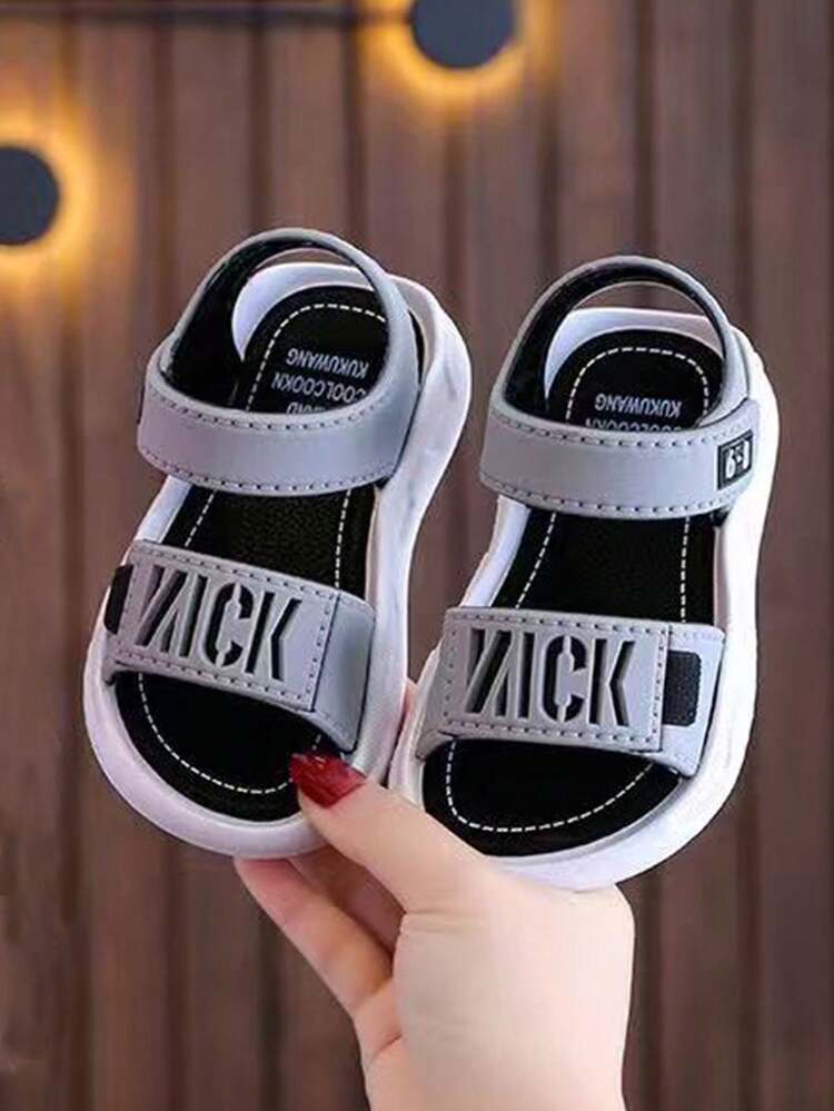 1 双男童 PVC 软底防滑凉鞋，适合幼儿和小/大男孩夏季鞋 - 灰色 - 查看 2