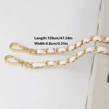 1Pc 120cm Long PU Leather Bag Strap For Crossbody Shoulder Bag Strap Replacement Accessories For Handbags 8mm Wide Bag Chain,Mobile Phone Neck Hanging Chain - Multicolor - View 2