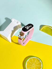 Set de 3 relojes deportivos infantiles M3 con nueva pantalla digital LED de pantalla táctil, con diseños de osito, arcoíris, caballo, zanahoria y conejito blanco, perfecto para actividades al aire libre, viajes y un regalo versátil para compañeros de clase, amigos y vuelta al colegio - Multicolor - Ver 12