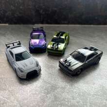 1/64 比例迷你遥控漂移车 2.4G 4WD 越野赛车，快速遥控车，配有漂移轮胎、障碍物、LED 灯，非常适合桌面和房间玩汽车玩具，是送给青少年和成人的理想礼物