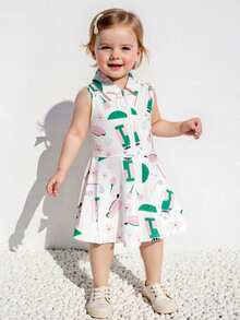 Kids Girls Golf Outfit Toddler Girl Sleeveless Golf Dress Summer A Line Polo Dresses Athletic Workout Clothes - Hồng - Xem 3