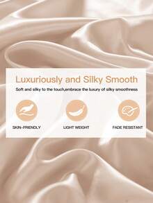 香槟色缎面床笠，1件装，适用于15英寸至17英寸厚的床垫，柔软透气，抗皱，奢华酒店风格，全包式松紧带，深口袋设计，适用于单人床、双人床、大号床、特大号床。居家及宿舍必备床上用品，通过Oeko-Tex认证。 - 香檳色 - 查看 5