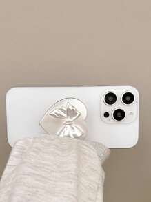 1 个金属电镀镜面手机支架，粘性伸缩滑动支架，不对称形状支架，桌面电视观看奇迹，粘性蝴蝶结/蝴蝶结，心形水钻星装饰支架兼容 、Android 手机，生日、家人、朋友的礼物推拉式手机握把手机支架手机配件