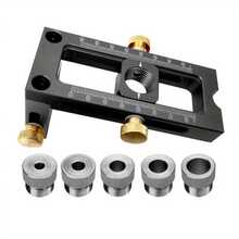 螺丝夹具二合一十字销钻头导向套件可调节木工钻孔打孔器定位器口袋十字斜平头打孔夹具带 5 个钻套 - 床柜螺丝打孔定位器 - 彩色 - 查看 14