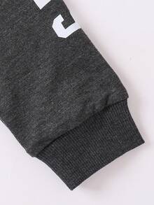 Toddler Boys' Cool Street Fashion Casual Outdoor Gift Cute Comfortable Spider Web & Letter Print Solid Color Hooded Long Sleeve Sweatshirt, Autumn