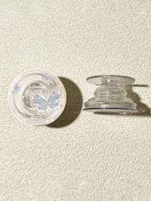 1pc Butterfly Design 360 Degree Rotating Air Cushion Phone Holder, Retractable Foldable Adhesive Desktop Stand, For Women Compatible With IPhone, Android Phone, Gift For Birthday, Family, Friends Push-Pull Phone Grip Phone Accessories