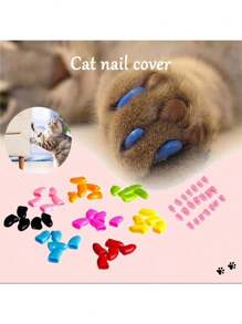 20 Stücke Katzenpfötchen Kappen, Krallenschutz für Katzen & Hunde, Katz/Hund Krallen Abdeckung, Haustier Krallenschutz