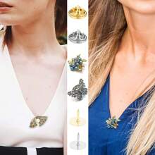 20/50Sets Brooch Pin Holder Tie Badge Back Replacement Flat Base Stabbing Butterfly Clasps For DIY Jewelry Making Accessories Gold 25pcs Silver 25pcs