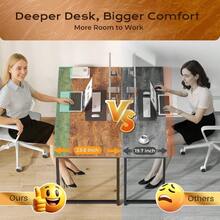 47 X 24 Inch Computer Desk With Deeper Desktop Gaming Office Writing Work Desk For Home Office Study Bedroom Work From Home Metal Frame Rustic Brown - Nâu mộc mạc - Xem 4