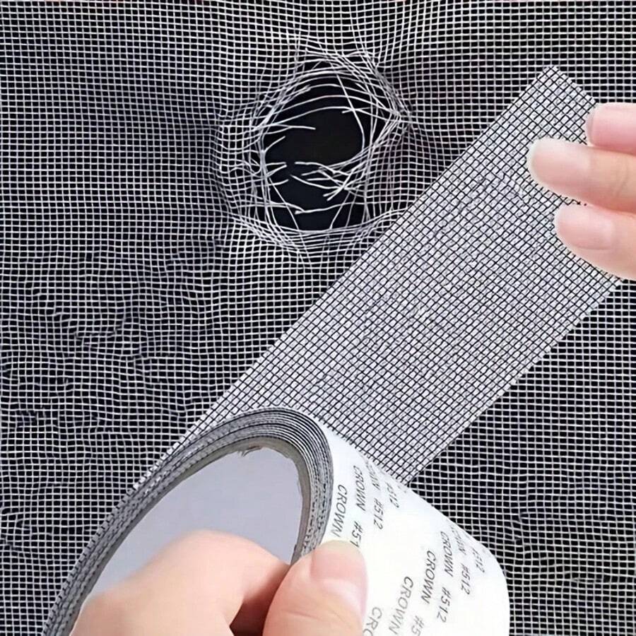 Self-Adhesive Mesh Tape Is Used To Repair Window Screens Designed To Mend Broken Holes And Keep Insects Such As Mosquitoes Out.