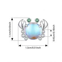 WOSTU 925 Sterling Silver Delicate Crab Starfish Charm Marine Life Pendant Charm Cubic Zirconia Opal For Women Fashion Jewelry Party Gift ﻿ - Silver - View 15