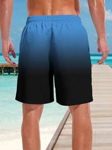 Shorts de praia casuais com estampa 3D havaiana plus size masculino - secagem rápida, cintura com cordão, perfeito para passeios de verão - Multicolorido - Ver 2