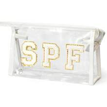 Preppy Patch SPF Clear Cosmetic Bag SPF Varsity Letter Toiletry Bag Waterproof PVC Cosmetic Case Multi-Function Zippered Pouch Makeup Bag For Beach Pool, Pencil Case Pen Pouch,Makeup Bag,Make Up Bag,Makeup Bags,Cosmetic Bag,Makeup Organiser,Travel,Makeup Pouch,Bag,Vanity,Make Up Pouch,Travel Essentials,Pouch Bag,Make Up Bags,Bags,Travel Essential,Vanity Accessories,Small Makeup Bag - Multicolor - View 13
