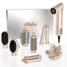 UKLISS 1 brosse à air chaud haute vitesse 8-en-1 | Outil de coiffure pliable pour un séchage rapide et des résultats de qualité salon