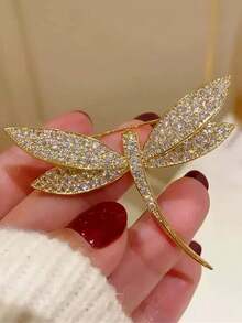 1 件微镶嵌水晶蜻蜓胸针，女士时尚翻领别针，适用于夹克，完美礼物办公室配件衬衫珠宝圣诞节万圣节衣服别针有趣可爱的教师礼物万圣节配饰教师节 - 彩色 - 查看 5
