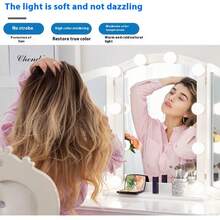 1pc 6/8/10/12/14 LED Makeup Mirror Light, USB Power Makeup Light Bulb In Front Of The Mirror, 3-Color And Brightness Adjustable, Mirror Light For Vanity Makeup Room (Mirror Not Included), Suitable For Bedrooms, Bathrooms, Makeup Table, Back To School - Multicolor - View 8