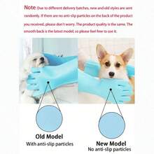 1 par de chándal para baño de mascotas, choclos de ducha de cerdas cortas de silicona para perros, herramienta de limpieza para mascotas para gatos y perros