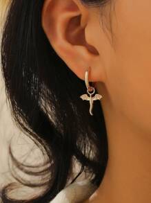 1 Pair Elegant Copper Zirconia Stone Devil's Eye Stud Earrings, Women's Earrings, Suitable For Daily, Party, Holiday Wear, Women's Jewelry