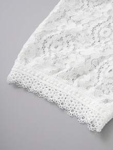 ii 女式 Dirndl 衬衫蕾丝白色传统巴伐利亚啤酒节服装上衣，万圣节 - 白色 - 查看 4